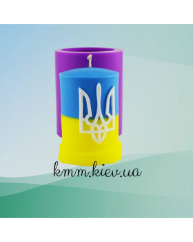Силіконова форма люкс 3D Свічка кругла з Тризубом