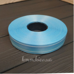 Лента полипропиленовая с каемкой 20мм Желтый, Голубой, Бирюзовый (1м, рулон 100м). - Желтый, 1 м-foto3