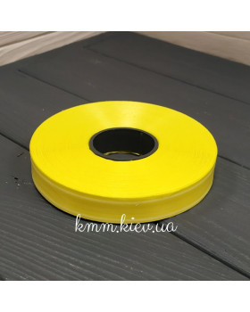 Стрічка поліпропіленова з облямівкою 20мм Жовтий, Блакитний, Бірюзовий (1м, рулон 100м). - Жовтий, 1 м-foto2