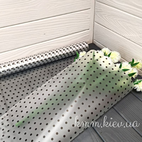 Плівка матова Горох чорний ширина 60см (1м)