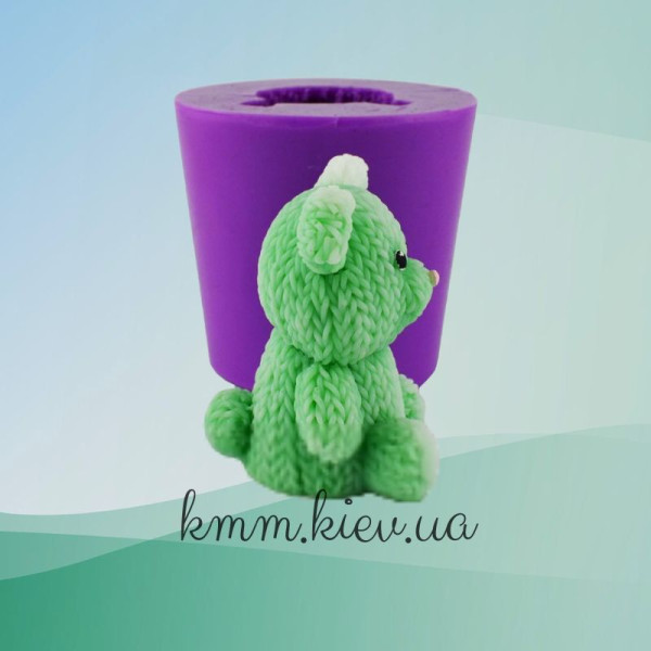 Силиконовая форма люкс 3D Вязаный мишка 02
