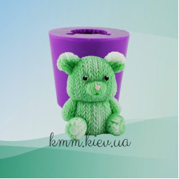 Силиконовая форма люкс 3D Вязаный мишка 02