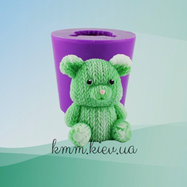 Силиконовая форма люкс 3D Вязаный мишка 02