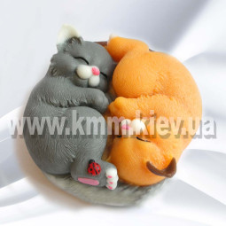 Силиконовая форма люкс Котики Инь и Янь