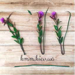 Трояндочка з самшитом і осокою декоративний колір в асортименті - Жовтий, гілка-foto2