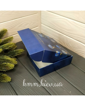 Коробка Happy New Year з кулями та золотим тисненням 150х150х50мм (Щасливого Нового року)-foto2