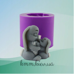 Силиконовая форма люкс 3D Зайка-мама и Зайка-малыш