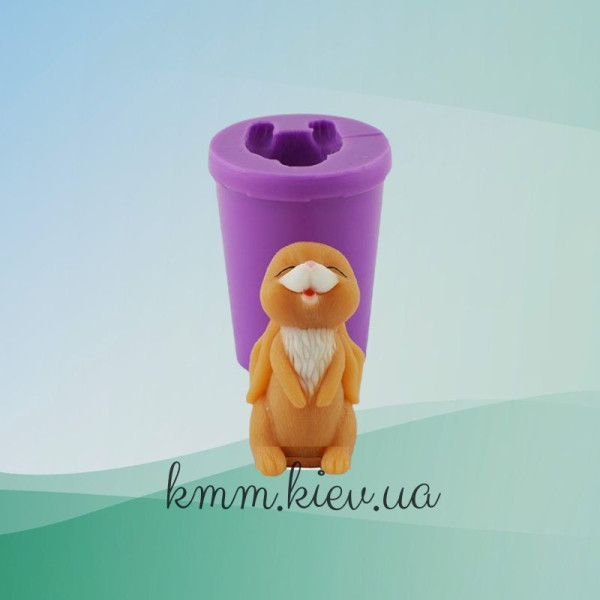 Силіконова форма люкс 3D Зайчик щасливий