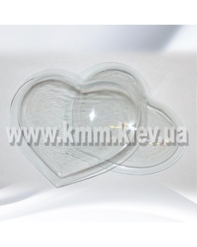 Пластикова форма сфера для бомб Серце мале Пластикова форма сфера для бомб Серце мале