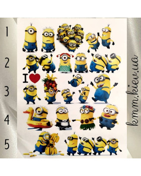 Картинка на водорозчинному папері Міньйони (1 смуга) - 1