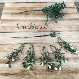 Самшит матовий з бутонами Прованс гілка декоративна в асортименті - Білий-foto7