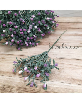 Самшит матовий з бутонами Прованс гілка декоративна в асортименті - Білий-foto2