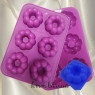 Силіконова форма планшет Кекс квітка (1 форма, планшет 6шт.) - 1 шт