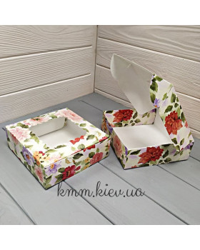 Півонії з вікном (квадратне, кругле вікно) 150х150х50мм - квадратне вікно-foto2