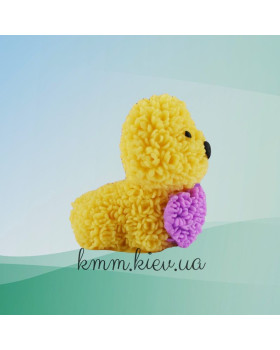 Силіконова форма люкс 3D Собачка в квітах із серцем-foto2