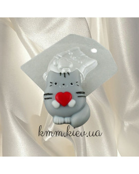 Пластикова форма Котик із серцем