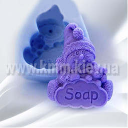 Силиконовая форма люкс Снеговик с мишкой 3D