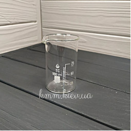 Мірна склянка скляна термостійка 100 мл (висока)