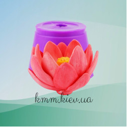Силиконовая форма люкс Лотос розовый раскрытый 3D-foto3