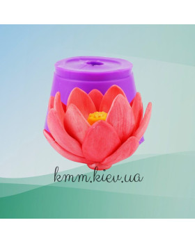 Силіконова форма люкс Лотос рожевий розкритий 3D-foto3