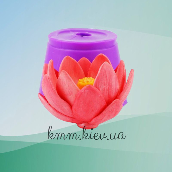 Силиконовая форма люкс Лотос розовый раскрытый 3D