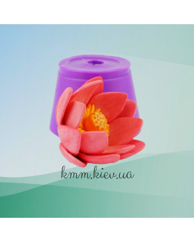 Силиконовая форма люкс Лотос розовый раскрытый 3D