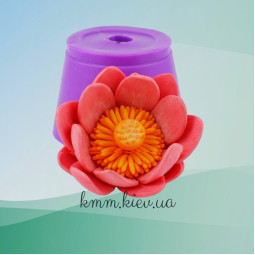 Силиконовая форма люкс Лотос розовый раскрытый 3D-foto2