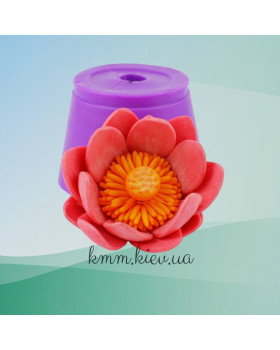 Силіконова форма люкс Лотос рожевий розкритий 3D-foto2