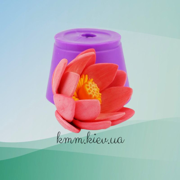 Силиконовая форма люкс Лотос розовый раскрытый 3D
