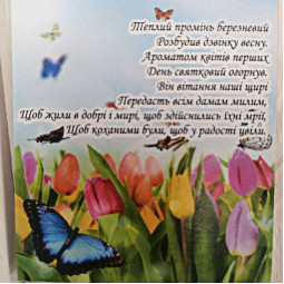 Листівка бірка зі святом весни (метелики) 50х45мм (5шт)-foto2