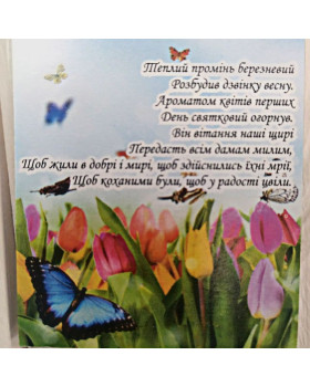 Листівка бірка зі святом весни (метелики) 50х45мм (5шт)-foto2