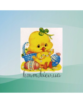 Картинка на водорастворимой бумаге Цыпленок с корзиной (1шт.)