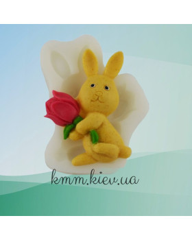 Силиконовый Молд-мини Зайка с тюльпаном