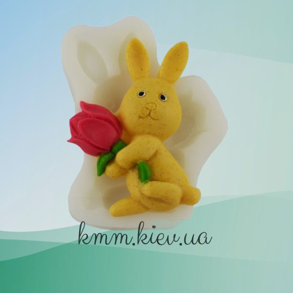 Силиконовый Молд-мини Зайка с тюльпаном
