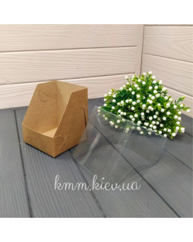 Коробка Акваріум 90х90х110мм -Крафт-foto2