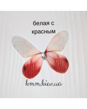 Метелики з двошарової органзи зі стразами 3 шт. - колір асорті-foto2