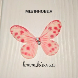 Бабочки из органзы двухслойные со стразами 3 шт. - цвет ассорти -foto3