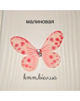 Метелики з двошарової органзи зі стразами 3 шт. - колір асорті-foto3