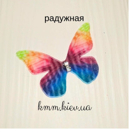 Бабочки из органзы двухслойные со стразами 3 шт. - цвет ассорти -foto4