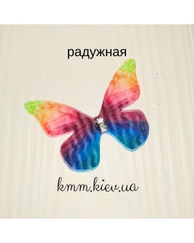 Метелики з двошарової органзи зі стразами 3 шт. - колір асорті-foto4