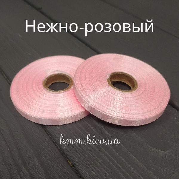Стрічка атласна 6мм Рожеві відтінки 23м рулон - Барбі ультра неон