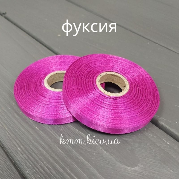 Стрічка атласна 6мм Рожеві відтінки 23м рулон - Барбі ультра неон