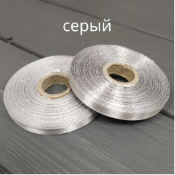 Лента атласная 6мм Белый, Серый, Айвори 23м рулон - Айвори-foto2