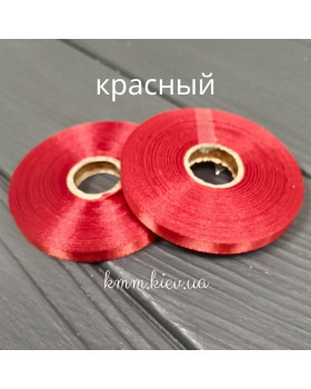 Стрічка атласна 6мм Червоний, Марсала, Коричневий, Бузковий 23м рулон - Червоний-foto5