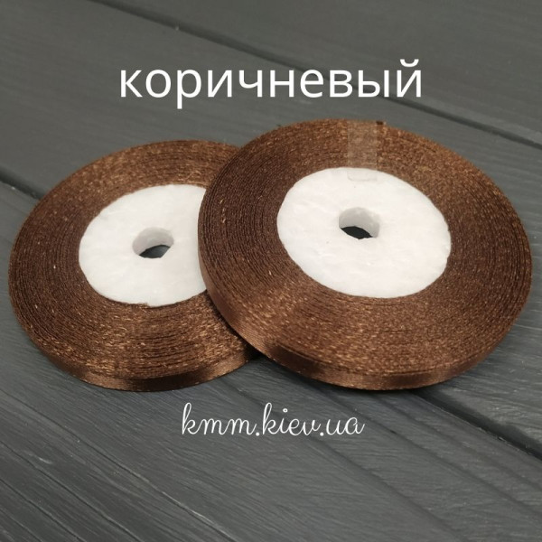Стрічка атласна 6мм Червоний, Марсала, Коричневий, Бузковий 23м рулон - Червоний