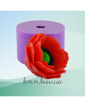 Силиконовая форма люкс Мак раскрытый малый 3D