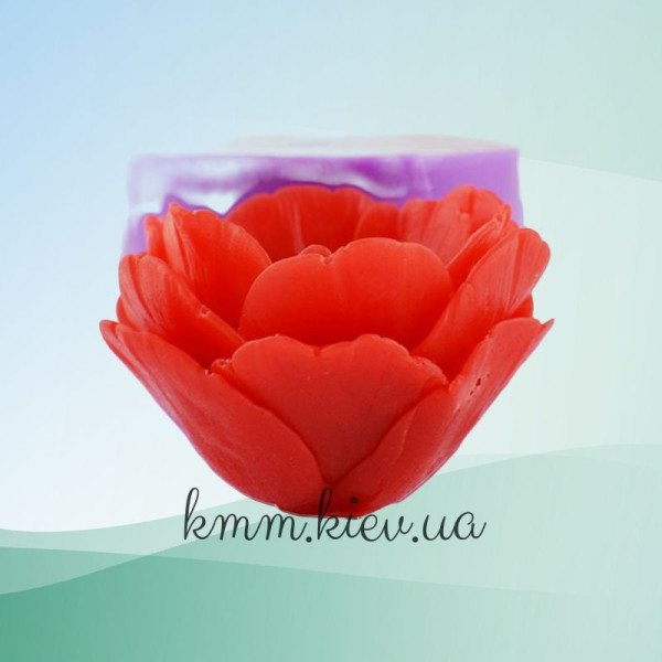 Силіконова форма люкс Мак розкритий малий 3D