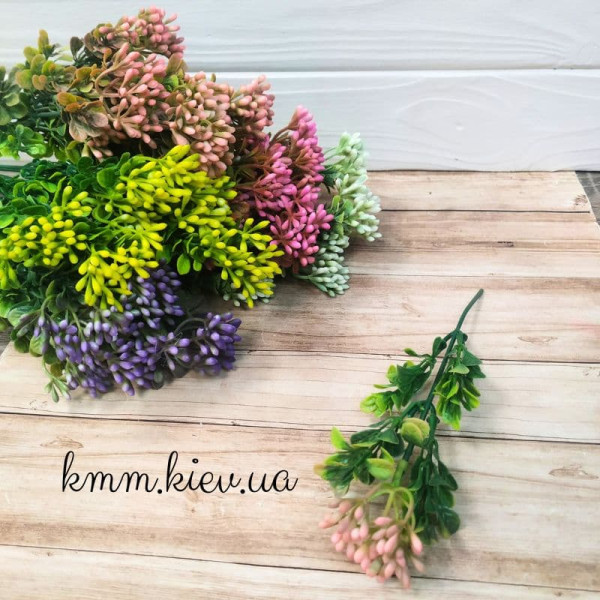 Самшит із кольоровими ягодами (Калинка) в асортименті - гілка, Жовтий