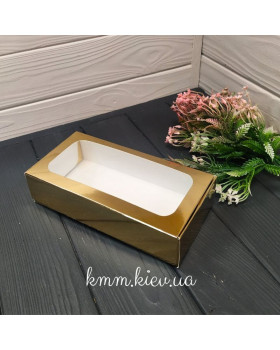 Коробка Золота з вікном 200х100х50мм