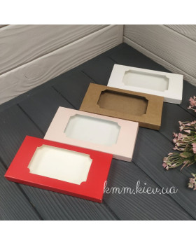 Коробка для плитки шоколаду з фігурним вікном 160х80х15мм - Крафт